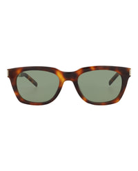 Saint Laurent Unisex Square/Rectangle Havana Gold Green Fashion Designer Eyewear