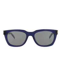 Saint Laurent Unisex Square/Rectangle Blue Silver Silver Fashion Designer Eyewear Blue Silver Silver