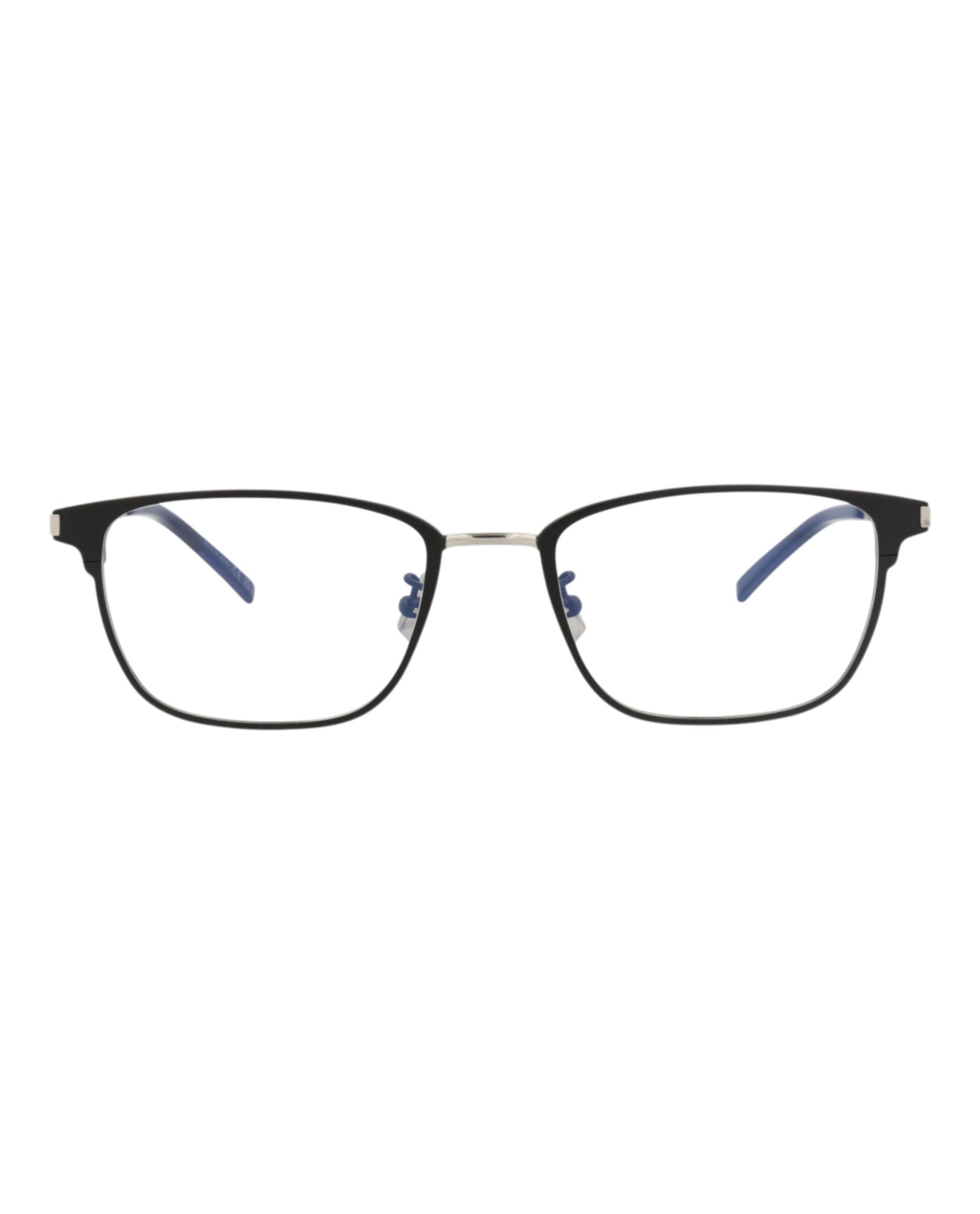 Saint Laurent Saint Laurent Mens Square/Rectangle Black Silver Transparent Fashion Designer Eyewear