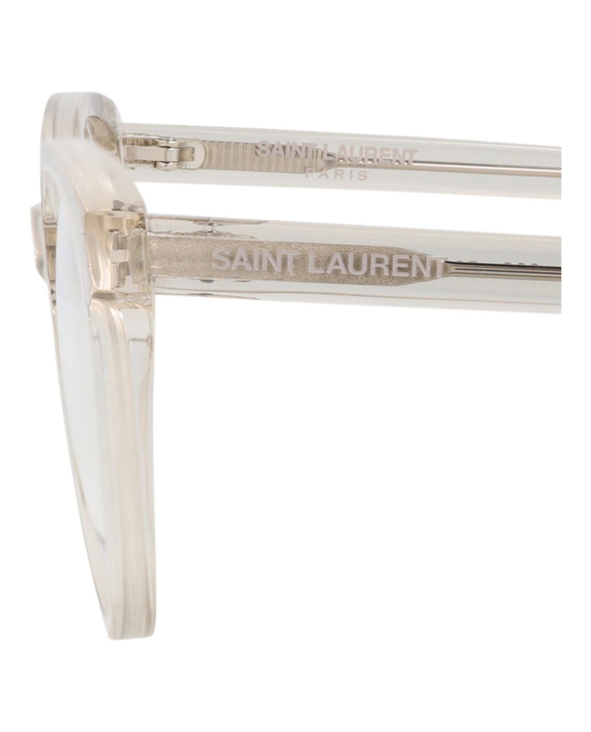 Saint Laurent Womens Cat Eye Beige Beige Transparent Fashion Designer Eyewear