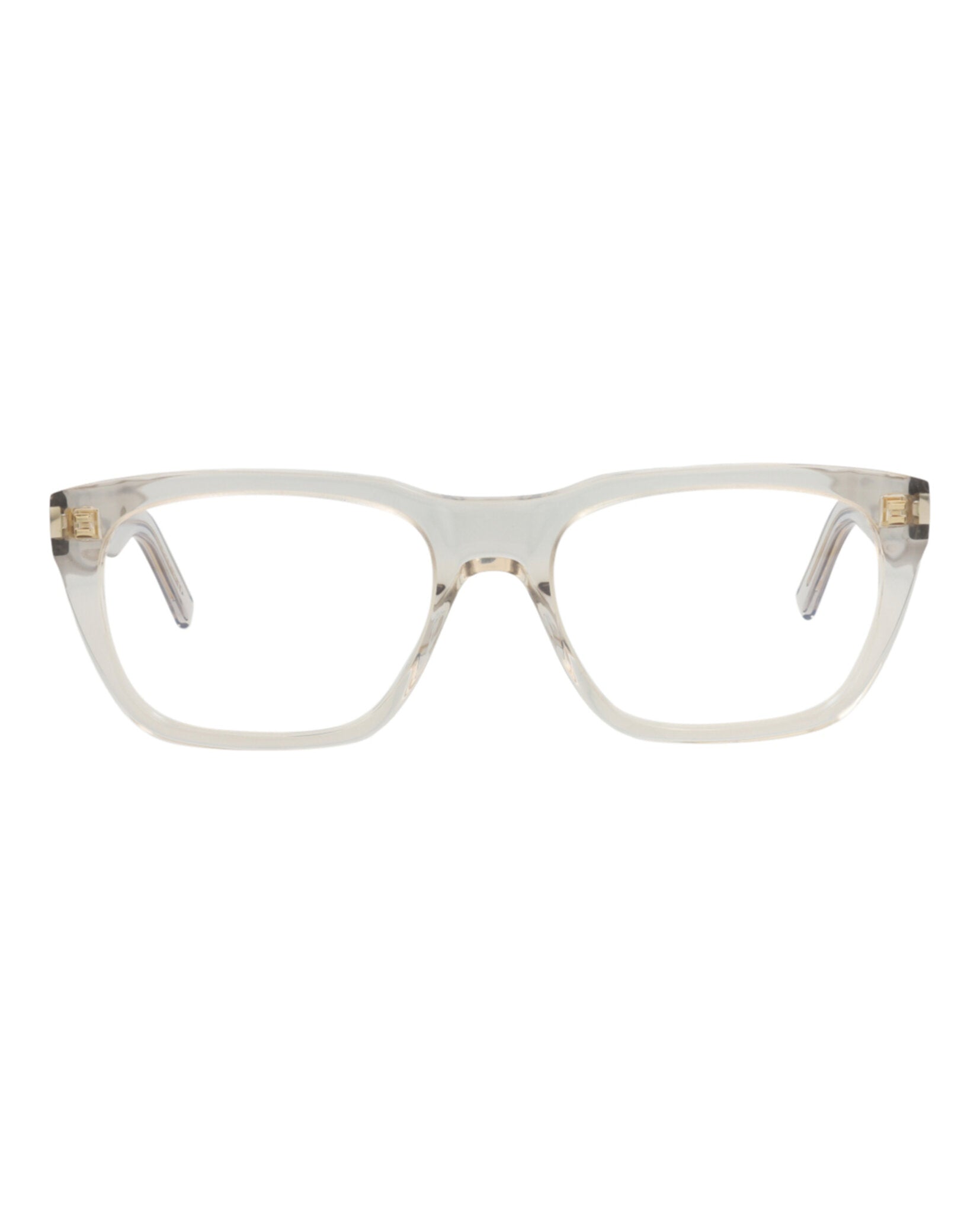 Saint Laurent Saint Laurent Mens Square/Rectangle Beige Beige Transparent Fashion Designer Eyewear