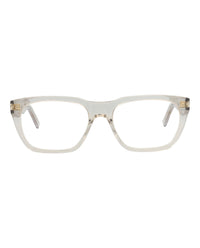 Saint Laurent Saint Laurent Mens Square/Rectangle Beige Beige Transparent Fashion Designer Eyewear