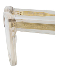 Saint Laurent Saint Laurent Mens Square/Rectangle Beige Beige Transparent Fashion Designer Eyewear