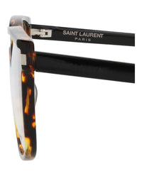 Saint Laurent Saint Laurent Mens Square/Rectangle Black Black Transparent Fashion Designer Eyewear