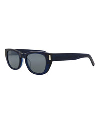 Saint Laurent Mens Round/Oval Blue Blue Silver Fashion Designer Eyewear