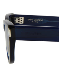 Saint Laurent Mens Round/Oval Blue Blue Silver Fashion Designer Eyewear