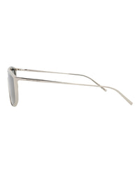 Saint Laurent Saint Laurent Unisex Shield/Wrap Silver Silver Grey Fashion Designer Eyewear