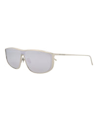 Saint Laurent Unisex Shield/Wrap Silver Silver Silver Fashion Designer Eyewear