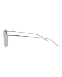 Saint Laurent Unisex Shield/Wrap Silver Silver Silver Fashion Designer Eyewear