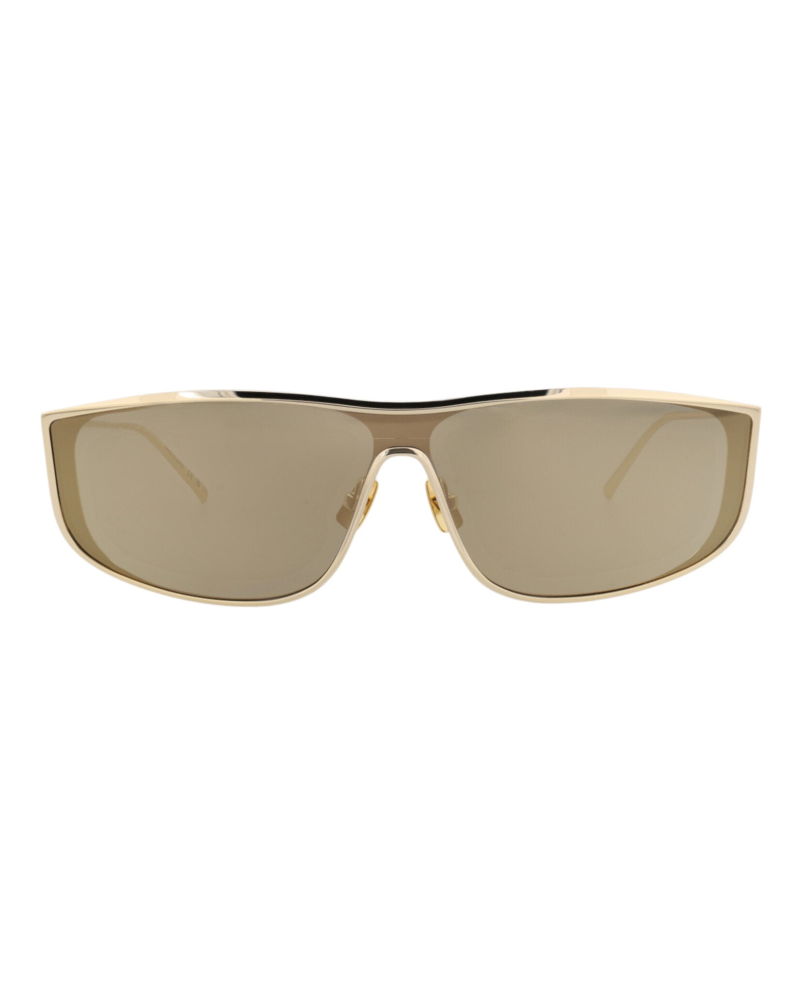 Saint Laurent Saint Laurent Unisex Shield/Wrap Gold Gold Bronze Fashion Designer Eyewear