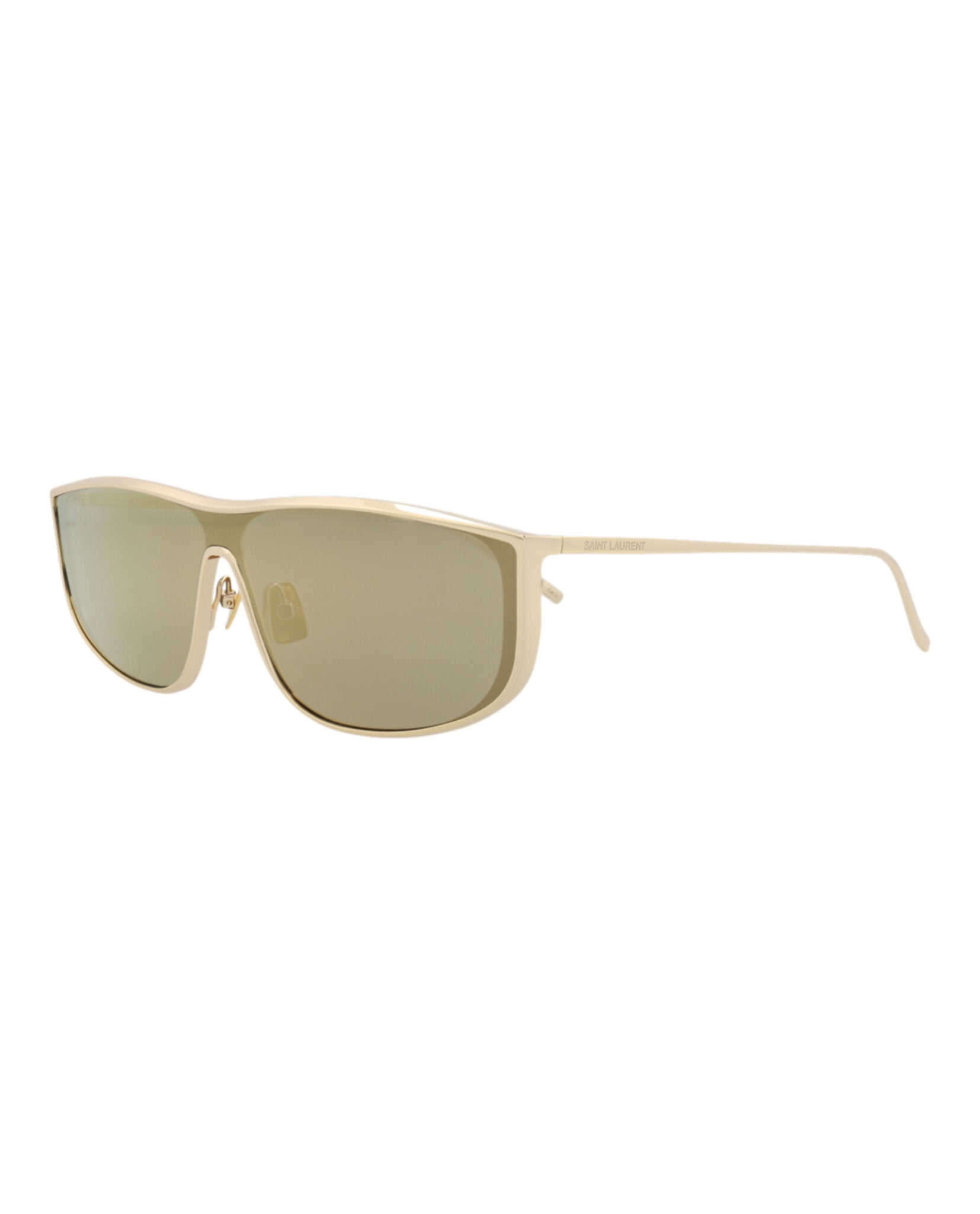 Saint Laurent Saint Laurent Unisex Shield/Wrap Gold Gold Bronze Fashion Designer Eyewear
