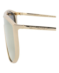 Saint Laurent Saint Laurent Unisex Shield/Wrap Gold Gold Bronze Fashion Designer Eyewear