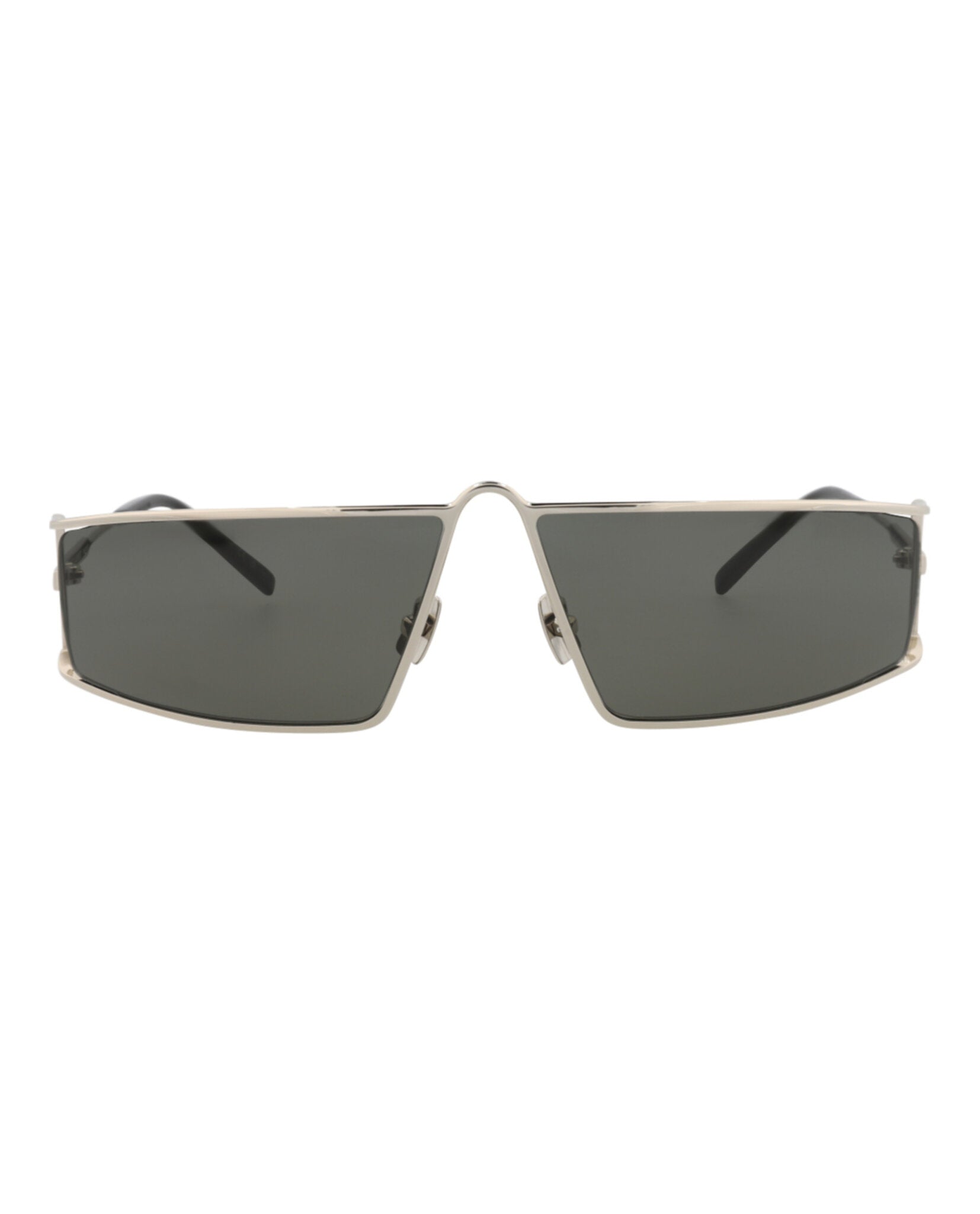 Saint Laurent Saint Laurent Womens Square/Rectangle Silver Silver Grey Fashion Designer Eyewear