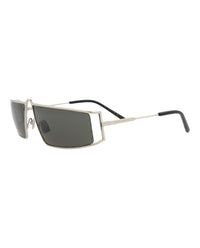 Saint Laurent Saint Laurent Womens Square/Rectangle Silver Silver Grey Fashion Designer Eyewear