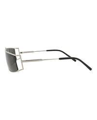 Saint Laurent Saint Laurent Womens Square/Rectangle Silver Silver Grey Fashion Designer Eyewear
