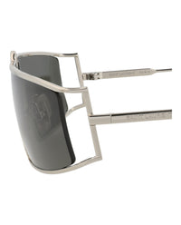 Saint Laurent Saint Laurent Womens Square/Rectangle Silver Silver Grey Fashion Designer Eyewear