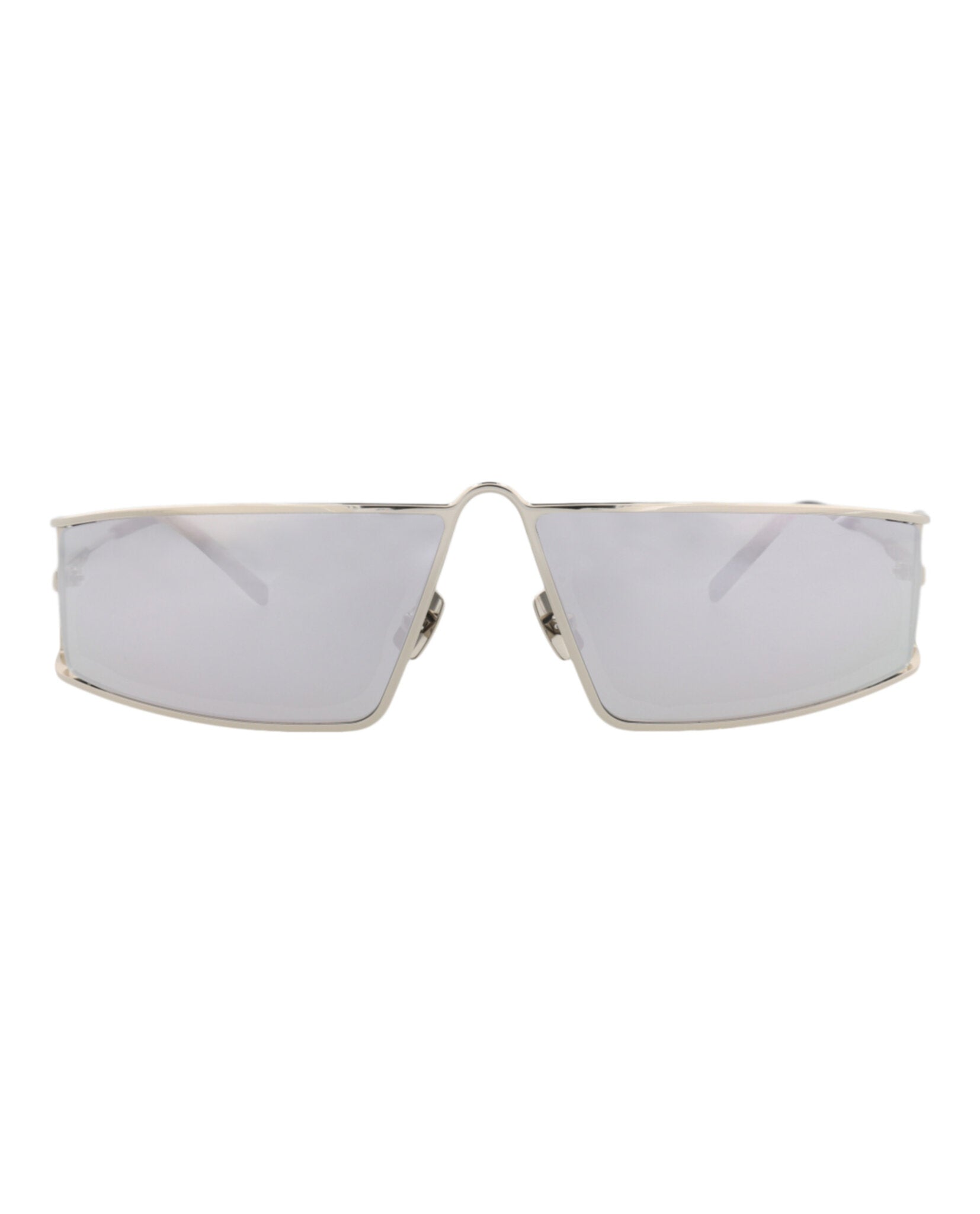 Saint Laurent Saint Laurent Womens Square/Rectangle Silver Silver Silver Fashion Designer Eyewear