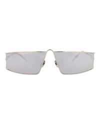 Saint Laurent Saint Laurent Womens Square/Rectangle Silver Silver Silver Fashion Designer Eyewear