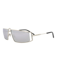 Saint Laurent Saint Laurent Womens Square/Rectangle Silver Silver Silver Fashion Designer Eyewear