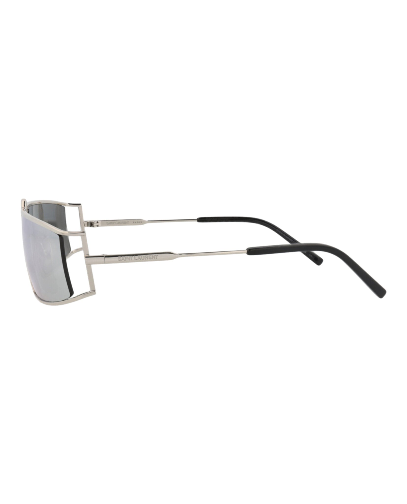 Saint Laurent Saint Laurent Womens Square/Rectangle Silver Silver Silver Fashion Designer Eyewear