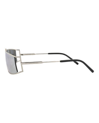 Saint Laurent Saint Laurent Womens Square/Rectangle Silver Silver Silver Fashion Designer Eyewear