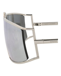 Saint Laurent Saint Laurent Womens Square/Rectangle Silver Silver Silver Fashion Designer Eyewear