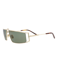 Saint Laurent Womens Square/Rectangle Gold Gold Green Fashion Designer Eyewear