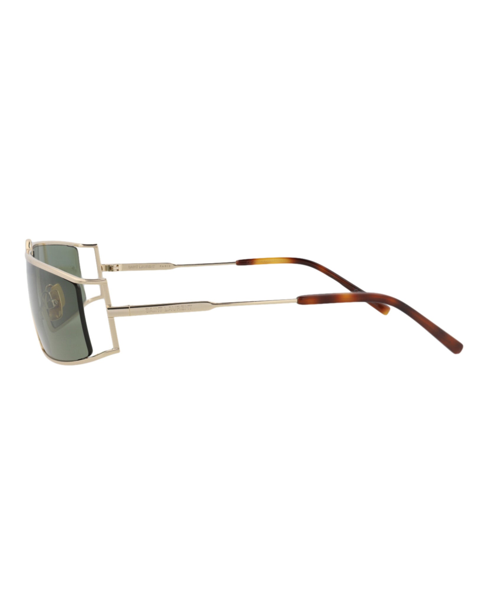 Saint Laurent Womens Square/Rectangle Gold Gold Green Fashion Designer Eyewear