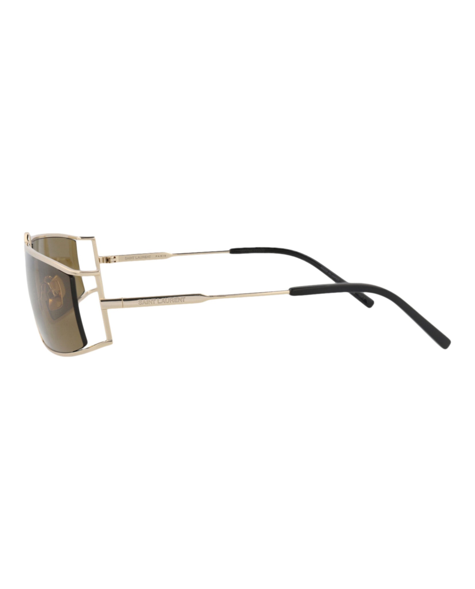 Saint Laurent Saint Laurent Womens Square/Rectangle Gold Gold Brown Fashion Designer Eyewear