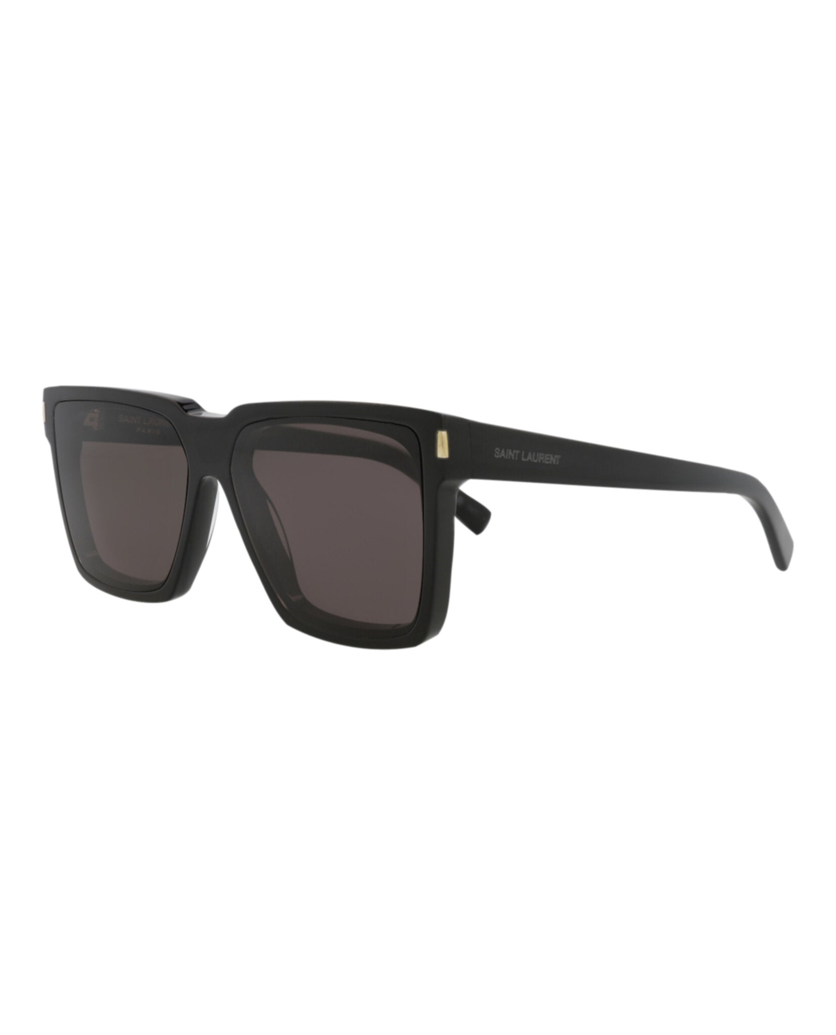 Saint Laurent Unisex Square/Rectangle Black Black Black Fashion Designer Eyewear