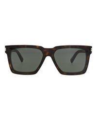 Saint Laurent Saint Laurent Unisex Square/Rectangle Havana Havana Grey Fashion Designer Eyewear