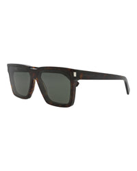 Saint Laurent Saint Laurent Unisex Square/Rectangle Havana Havana Grey Fashion Designer Eyewear