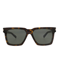 Saint Laurent Unisex Square/Rectangle Havana Havana Grey Fashion Designer Eyewear