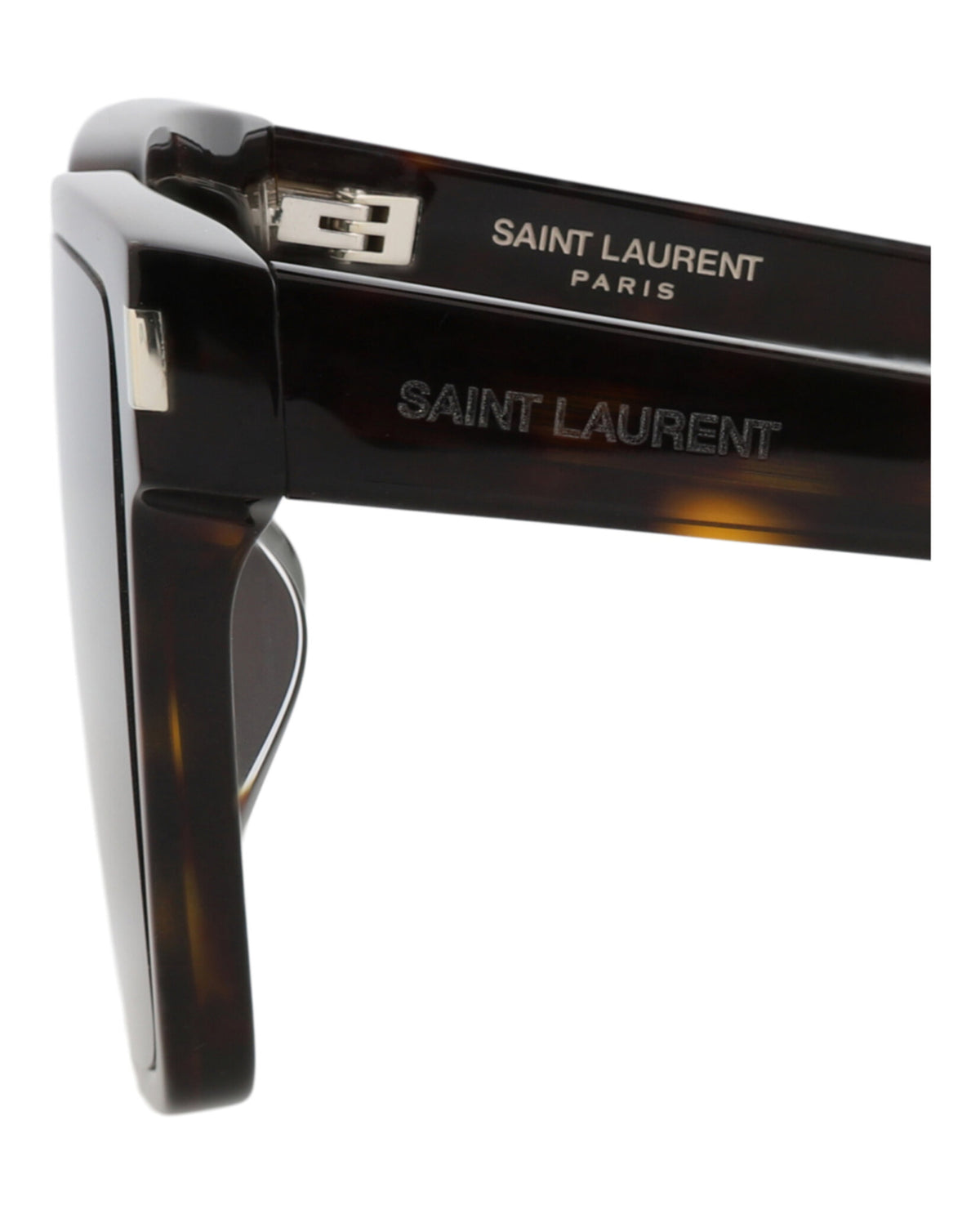 Saint Laurent Unisex Square/Rectangle Havana Havana Grey Fashion Designer Eyewear