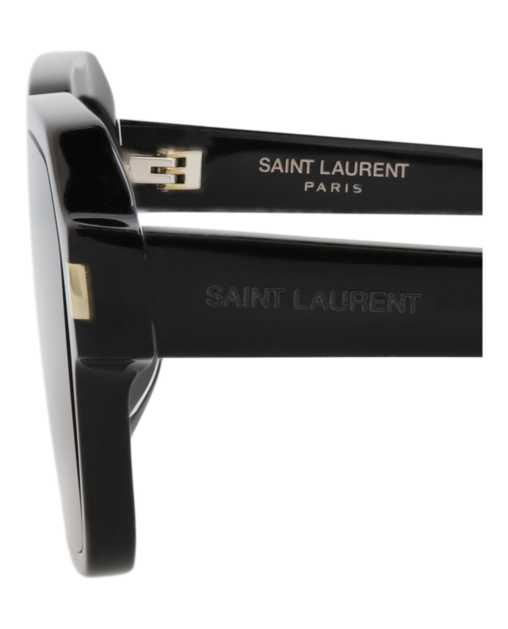 Saint Laurent Mens Square/Rectangle Black Black Black Fashion Designer Eyewear