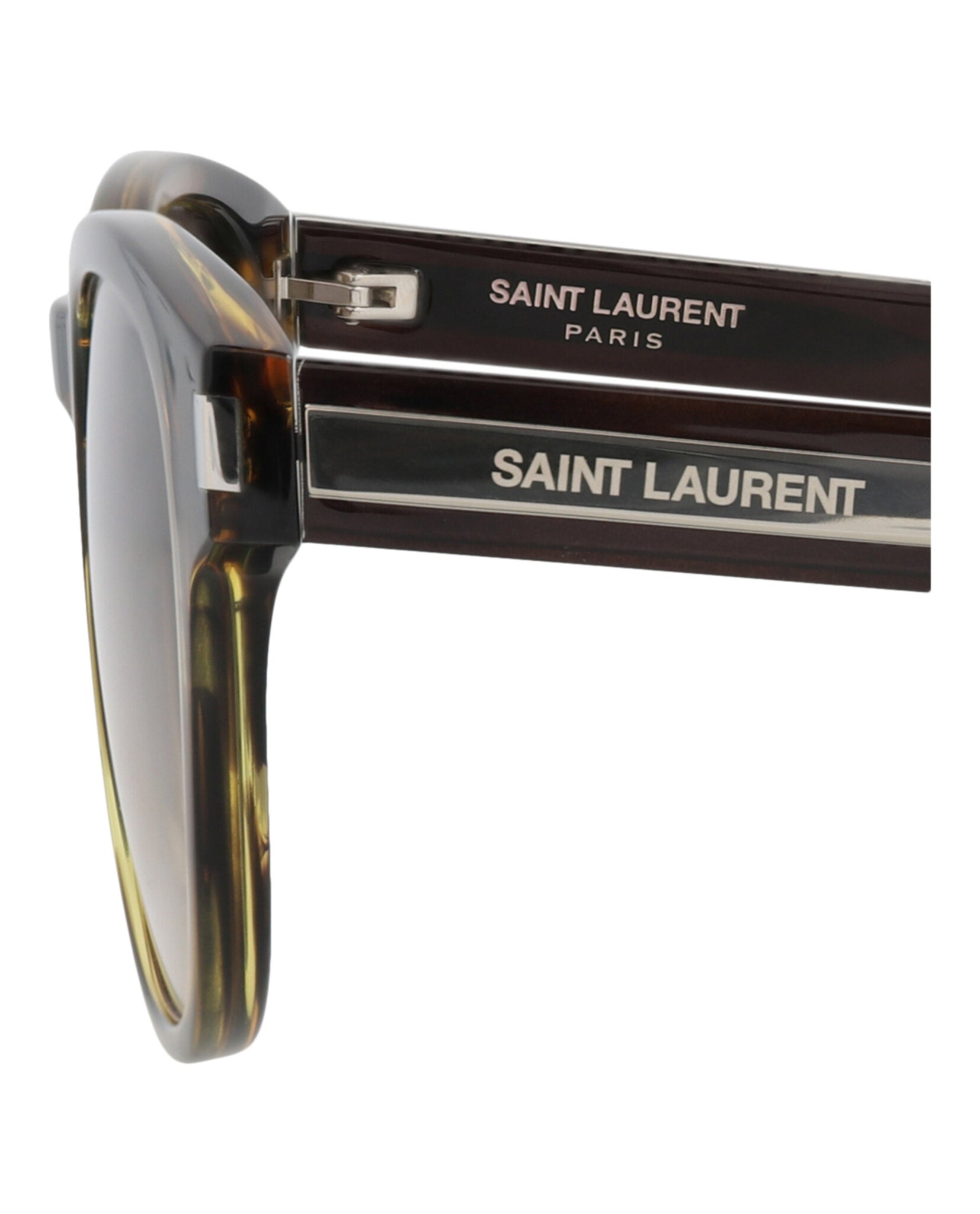Saint Laurent Saint Laurent Unisex Round/Oval Havana Crystal Brown Fashion Designer Eyewear
