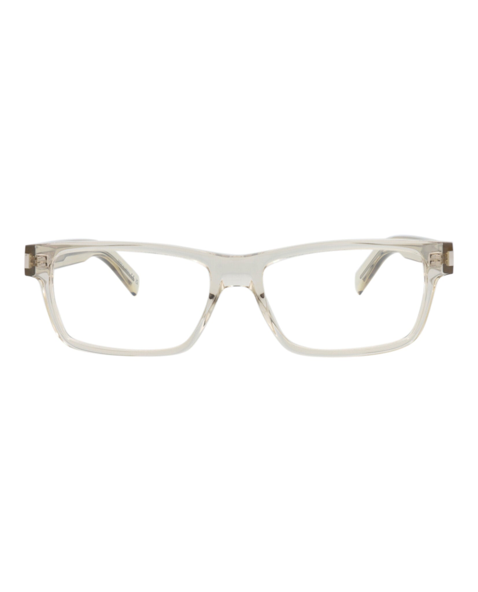 Saint Laurent Saint Laurent Mens Square/Rectangle Beige Beige Transparent Fashion Designer Eyewear