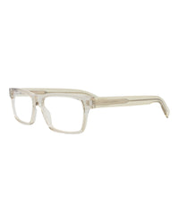 Saint Laurent Saint Laurent Mens Square/Rectangle Beige Beige Transparent Fashion Designer Eyewear