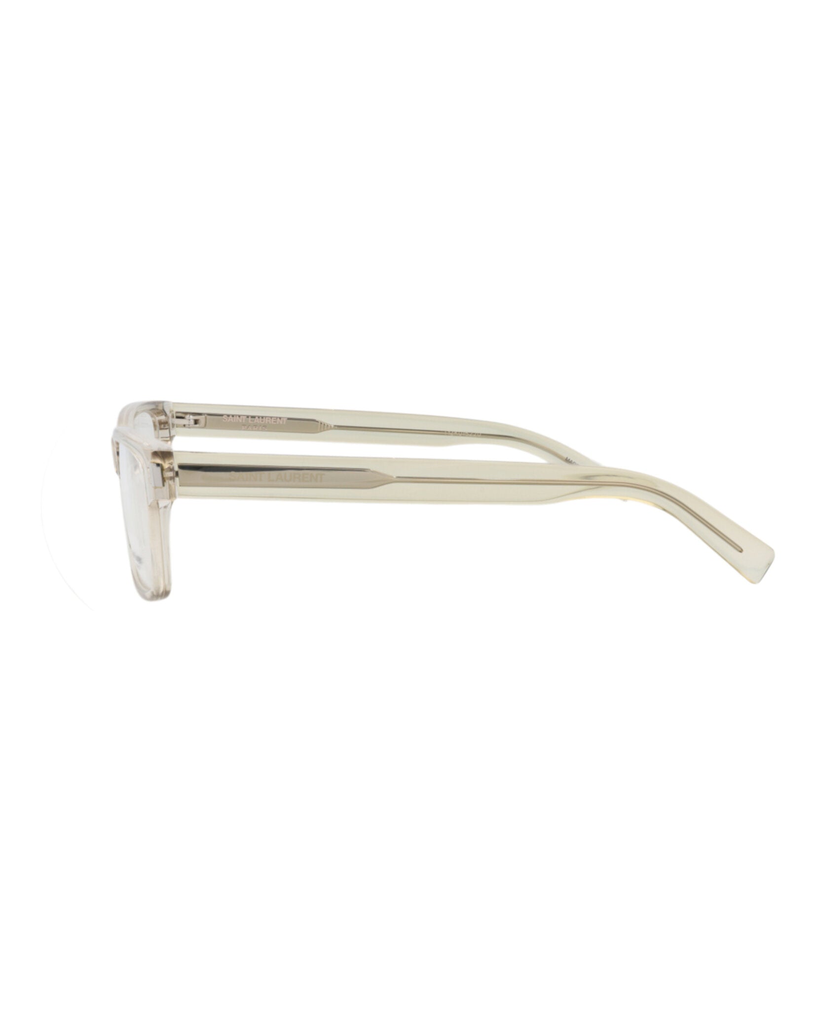 Saint Laurent Saint Laurent Mens Square/Rectangle Beige Beige Transparent Fashion Designer Eyewear
