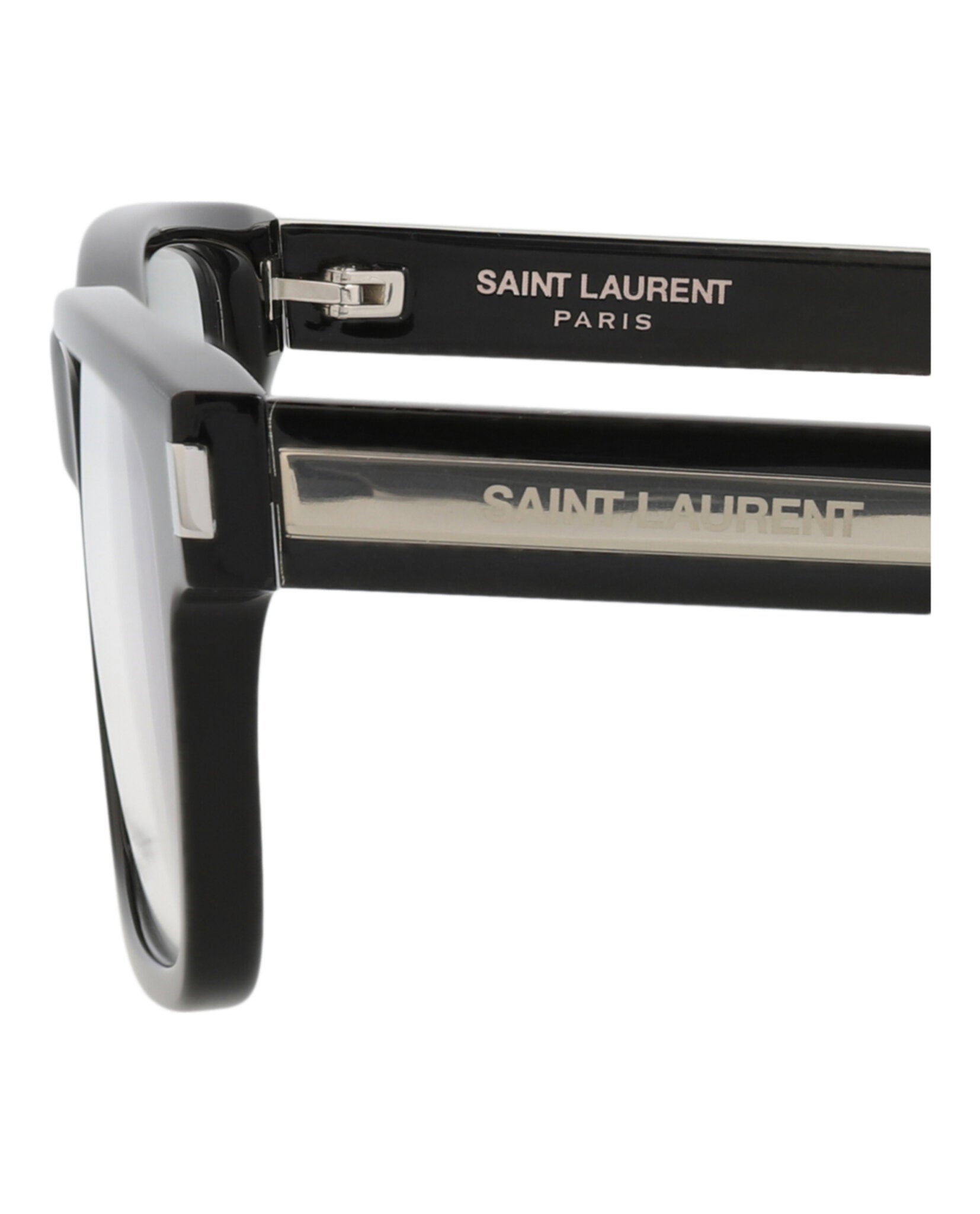 Saint Laurent Mens Square/Rectangle Black Crystal Transparent Fashion Designer Eyewear
