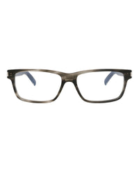 Saint Laurent Mens Square/Rectangle Havana Crystal Transparent Fashion Designer Eyewear