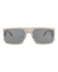 Saint Laurent Saint Laurent Unisex Square/Rectangle Silver Silver Silver Fashion Designer Eyewear