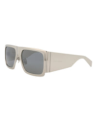 Saint Laurent Saint Laurent Unisex Square/Rectangle Silver Silver Silver Fashion Designer Eyewear