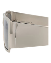 Saint Laurent Saint Laurent Unisex Square/Rectangle Silver Silver Silver Fashion Designer Eyewear