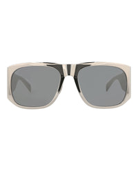 Saint Laurent Saint Laurent Unisex Square/Rectangle Silver Silver Silver Fashion Designer Eyewear
