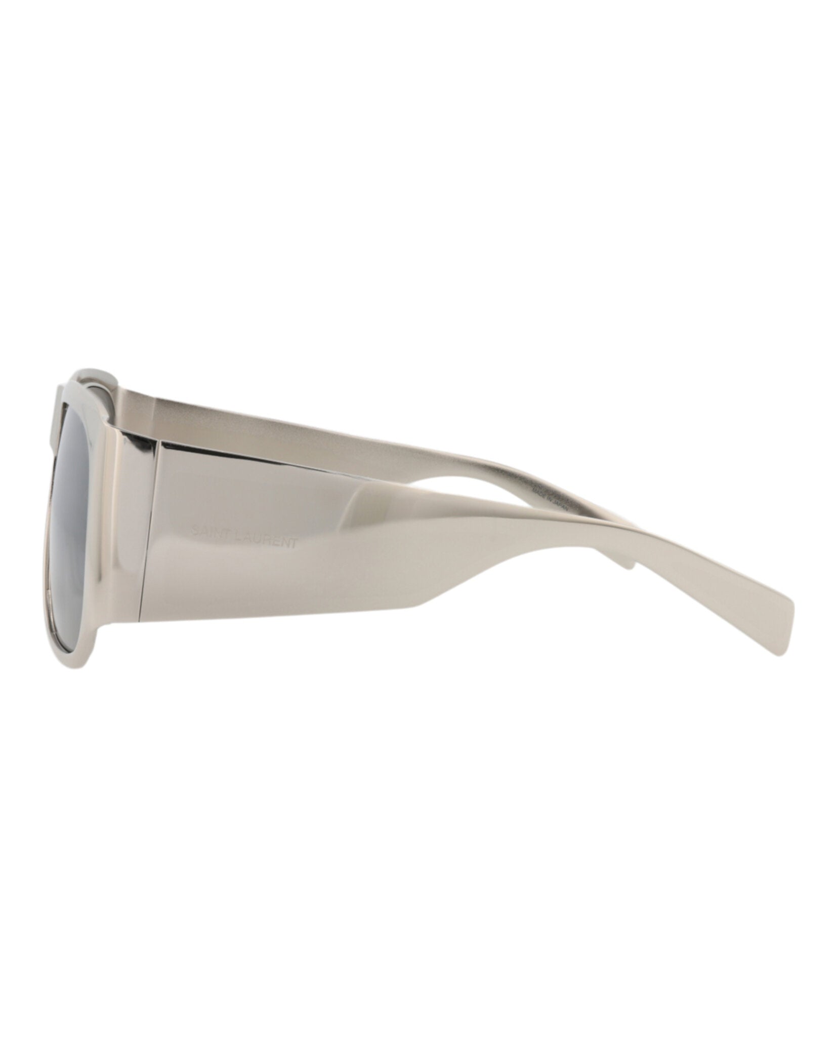 Saint Laurent Saint Laurent Unisex Square/Rectangle Silver Silver Silver Fashion Designer Eyewear