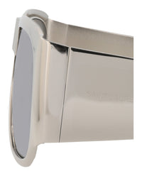 Saint Laurent Saint Laurent Unisex Square/Rectangle Silver Silver Silver Fashion Designer Eyewear