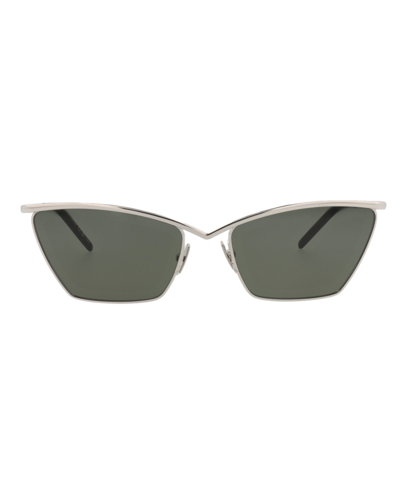Saint Laurent Womens Cat Eye Silver Silver Grey Fashion Designer Eyewear