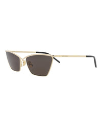Saint Laurent Saint Laurent Womens Cat Eye Gold Gold Black Fashion Designer Eyewear