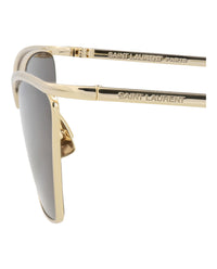 Saint Laurent Saint Laurent Womens Cat Eye Gold Gold Black Fashion Designer Eyewear